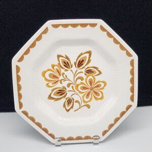 Interpace Independence Octagon Dinner Plate Orange Floral Wall Art Hanging Misma